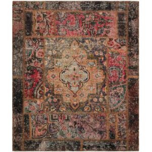 Vintage Persian Hand-Knotted Patchwork Carpet Tabriz Orange