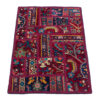 Vintage Persian Hand-Knotted Patchwork Carpet Crimson
