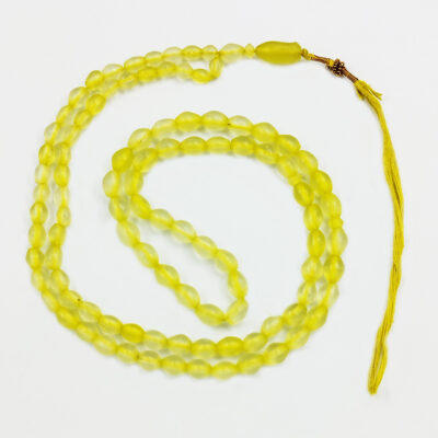 Islamic Afghan Shah Maghsoud Rosary Crafted with 101 Prayer Beads Tasbih Yellow
