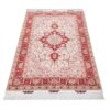 Hand-Knotted Persian Tabriz Rug (Lachak Toranj Floral Medallion) - Red Silk & Wool
