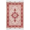 Hand-Knotted Persian Tabriz Rug (Lachak Toranj Floral Medallion) - Red Silk & Wool