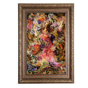 Hand-Knotted Persian Wall Hanging Rug from Tabriz Depicting Miniature