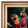 Hand-Knotted Persian Pictorial Rug from Tabriz Depicting Parrots