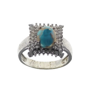 Persian Neyshabur Turquoise Silver Ring Handcrafted for Women Sara