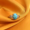 Persian Silver Ring for Women with Neyshabur Turquoise Tamana