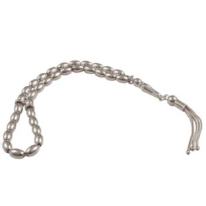 Islamic Silver Rosary with 33 Prayer Beads Tasbih Hadi