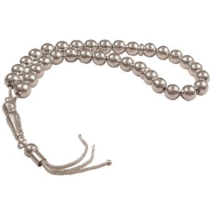 Islamic Silver Rosary with 33 Prayer Beads Tasbih Milad
