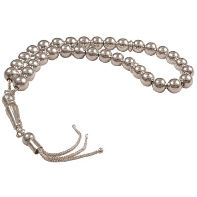 Islamic Silver Rosary with 33 Prayer Beads Tasbih Milad
