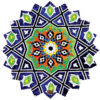 Persian Velvet Tablecloth with Mosaic Tile Design Blue