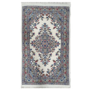Hand-Knotted Persian Rug (Traditional Bordered Floral Medallion) – Gray Wool