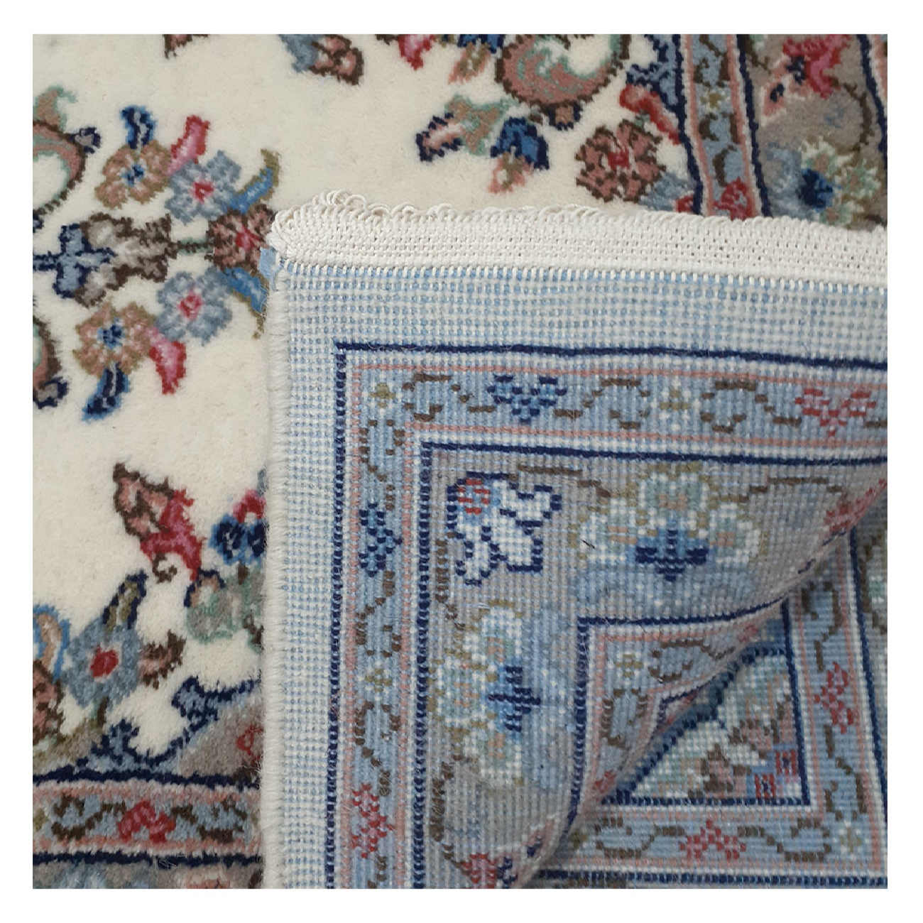 Hand-Knotted Persian Rug (Traditional Bordered Floral Medallion) – Gray Wool