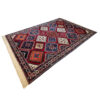 Hand-Knotted Persian Chaharmahal & Bakhtiari Yalameh Rug (Geometric Diamond) - Red Wool