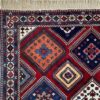 Hand-Knotted Persian Chaharmahal & Bakhtiari Yalameh Rug (Geometric Diamond) - Red Wool