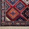 Hand-Knotted Persian Chaharmahal & Bakhtiari Yalameh Rug (Geometric Diamond) - Red Wool