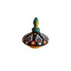 Handcrafted Persian Pottery Sugar Bowl with Lid - Minakari Enameled Artistic