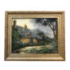 Hand-Knotted Persian Pictorial Rug from Tabriz Depicting Thomas Kinkade Foxglove Cottage