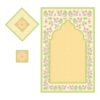 Velvet Islamic Prayer Mat Janamaz for Muslims Floral Yellow