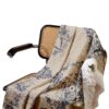 Velvet Throw Soft & Light for Sofa Cream Vintage Print