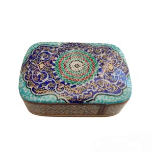 Persian Wooden Playing Card Box – Khatam Enameled Tazhib
