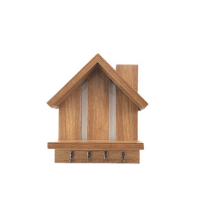 Decorative & Handcrafted Wall Key Holder with Shelf & Cottage Design