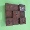 Decorative & Handcrafted Wall Key Holder with Entrance Cubes Design