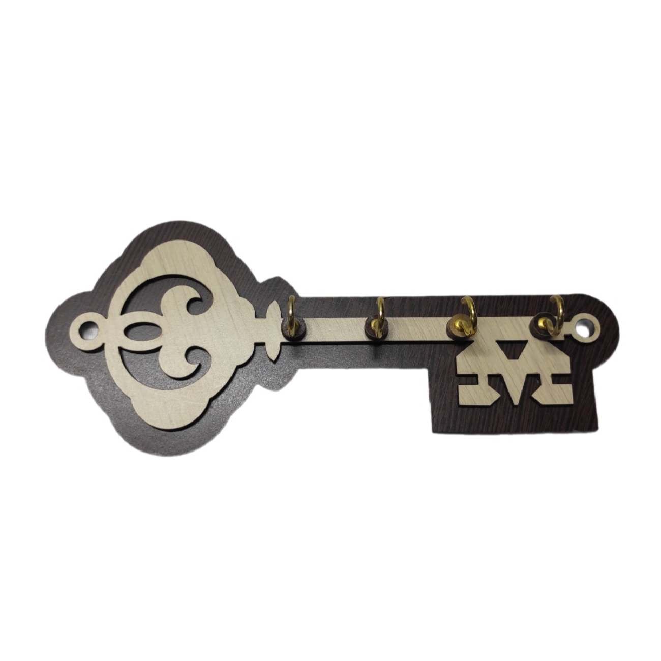 Decorative & Handcrafted Wall Key Holder with Key Design and 4 Hooks