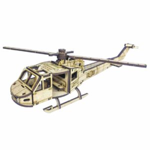 49-Piece Wooden 3D Puzzle Model Kit – Helicopter