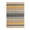 Artisanal Handwoven Persian Striped Gabbeh Rug - Gray Wool