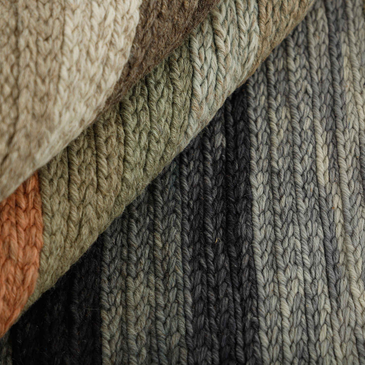 Artisanal Handwoven Persian Striped Gabbeh Rug – Gray Wool