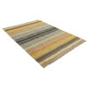 Artisanal Handwoven Persian Striped Gabbeh Rug - Gray Wool