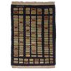 Genuine Handwoven Persian Kheshti Gabbeh Rug - Geometric Black Wool