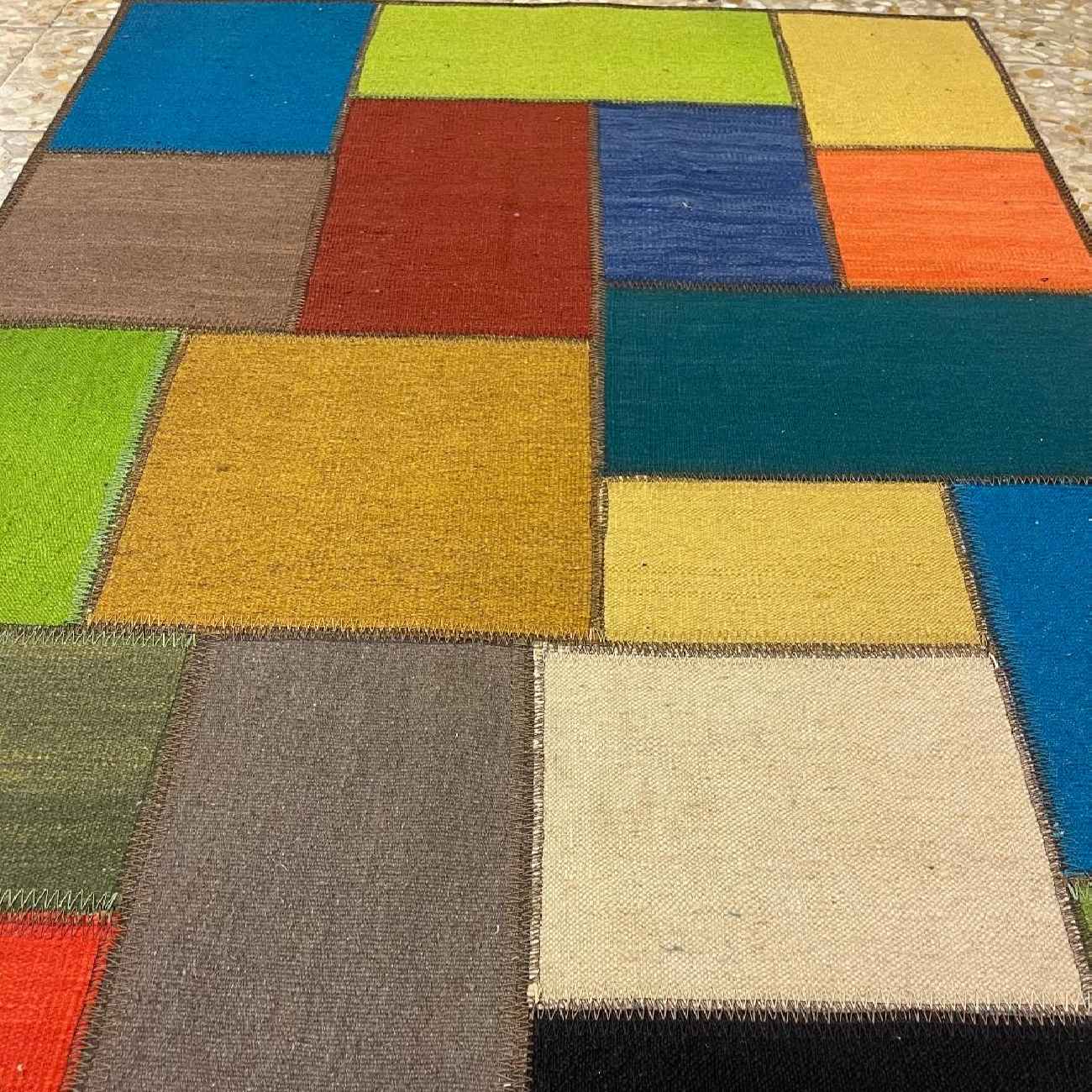 Artisanal Geometric Kilim Rug – Handwoven Authentic Persian Wool