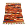 Artisanal Isfahan Kilim Rug with Red Waves - Handwoven Persian Wool