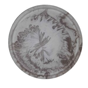 Casual Round Concrete Serving Tray – Artistic Gray Resin Detail Tray