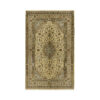Hand-Knotted Persian Kashan Rug (Lachak Toranj Floral Medallion) - Cream Cotton & Wool