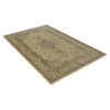 Hand-Knotted Persian Kashan Rug (Lachak Toranj Floral Medallion) - Cream Cotton & Wool