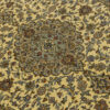 Hand-Knotted Persian Kashan Rug (Lachak Toranj Floral Medallion) - Cream Cotton & Wool