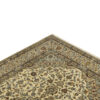 Hand-Knotted Persian Kashan Rug (Lachak Toranj Floral Medallion) - Cream Cotton & Wool