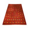 Authentic Handwoven Persian Geometric Gabbeh Rug - Bordered Red Wool