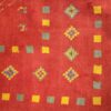 Authentic Handwoven Persian Geometric Gabbeh Rug - Bordered Red Wool