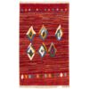 Authentic Handwoven Persian Kheshti Gabbeh Rug - Geometric Red Wool