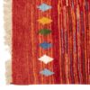 Authentic Handwoven Persian Kheshti Gabbeh Rug - Geometric Red Wool