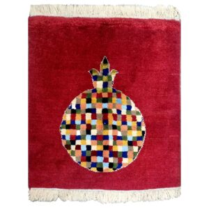 Authentic Handwoven Persian Pictorial Gabbeh Rug – Red Wool