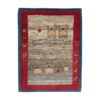 Authentic Handwoven Persian Minimalist Gabbeh Rug - Camel Motif Cream Wool