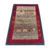 Authentic Handwoven Persian Minimalist Gabbeh Rug - Camel Motif Cream Wool