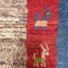 Authentic Handwoven Persian Minimalist Gabbeh Rug - Camel Motif Cream Wool