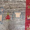 Authentic Handwoven Persian Minimalist Gabbeh Rug - Camel Motif Cream Wool