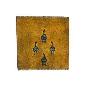 Genuine Handwoven Persian Pictorial Gabbeh Rug – Duck Animal Motifs Yellow Wool
