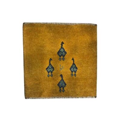 Genuine Handwoven Persian Pictorial Gabbeh Rug - Duck Animal Motifs Yellow Wool
