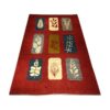 Authentic Handwoven Persian Pictorial Gabbeh Rug - Leaf Motifs Red Wool